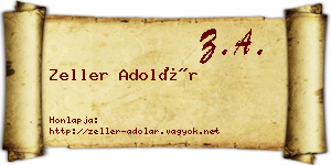 Zeller Adolár névjegykártya